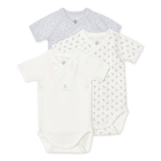 プチバトー(PETIT BATEAU)の【美品】PETIT BATEAU 半袖あわせボディ３枚組(肌着/下着)