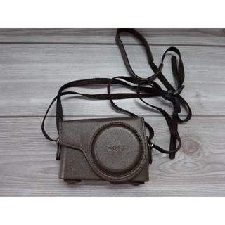 ソニー(SONY)のSONY サイバーショット DSC-WX300専用 カメラケース 革 ブラウン(ケース/バッグ)