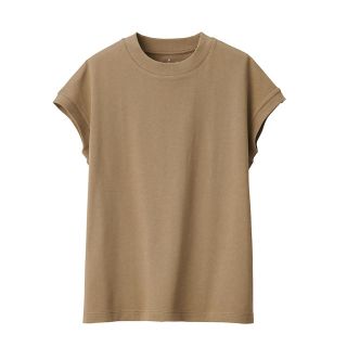 ムジルシリョウヒン(MUJI (無印良品))の太番手天竺編みフレンチスリーブＴシャツ 婦人Ｍ・スモーキーブラウン　無印良品　(Tシャツ(半袖/袖なし))