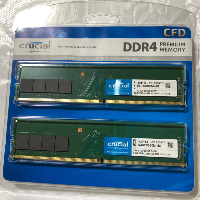 CFD DDR4-2666 16GB(8GBx2)デスクトップ用メモリ PCパーツ