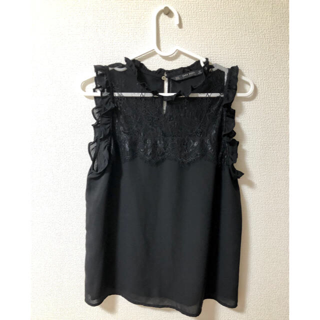 ZARA(ザラ)の【値下げ】ZARA BASIC レーストップス レディースのトップス(シャツ/ブラウス(半袖/袖なし))の商品写真