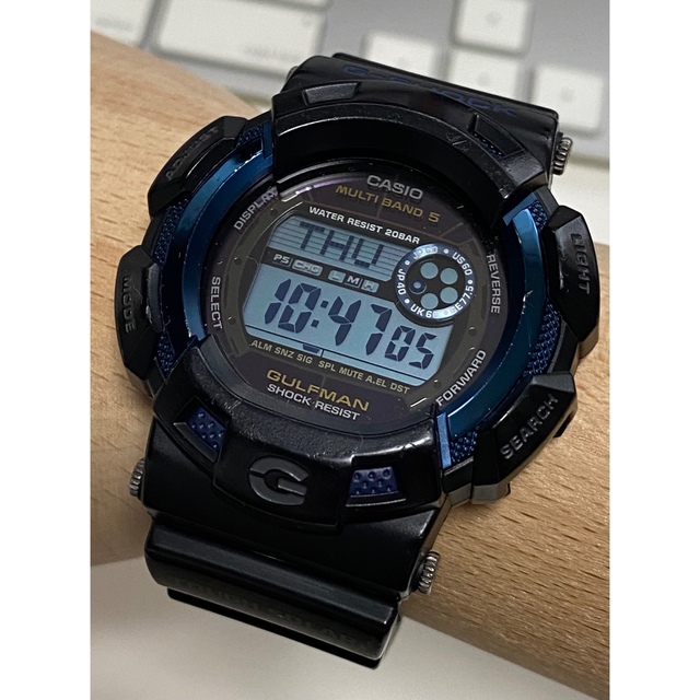 G-SHOCK(ジーショック)のG-SHOCK/GW-9100/限定/電波ソーラー/ブルー/ガルフマン/25周年 メンズの時計(腕時計(デジタル))の商品写真