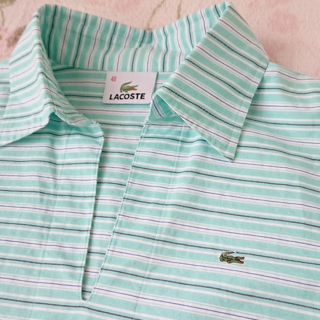LACOSTE(ラコステ)のラコステ 半袖シャツ 40 ミントグリーン コットン100 レディースのトップス(シャツ/ブラウス(半袖/袖なし))の商品写真