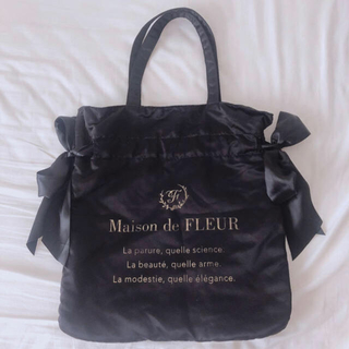 メゾンドフルール(Maison de FLEUR)のMaison de FLEUR  ダブルリボントートバッグ 黒(トートバッグ)