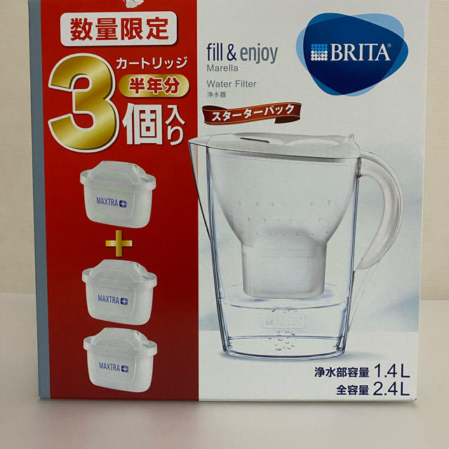 Britax(ブリタックス)のBRITA  浄水器　2.4L カートリッジ　３個付　 インテリア/住まい/日用品のキッチン/食器(浄水機)の商品写真