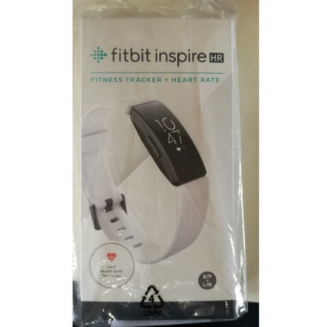 新品未開封)Fitbit Inspire HR ホワイト/ブラック-