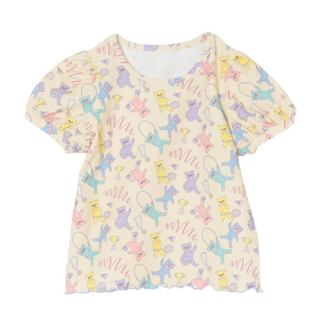 fafa(フェフェ)のfafa  130 パフスリーブTシャツ - マルチスポーツ トップス　クマ キッズ/ベビー/マタニティのキッズ服女の子用(90cm~)(Tシャツ/カットソー)の商品写真