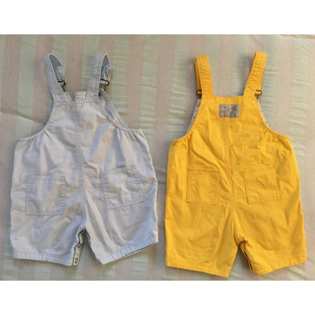 PETIT BATEAU(プチバトー)のプチバトー12m/74cm サロペット2点セット キッズ/ベビー/マタニティのベビー服(~85cm)(パンツ)の商品写真