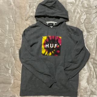 ハフ(HUF)の【希少】 HUF ハフ ボックスロゴパーカー グレー 古着 ストリート スケボー(パーカー)