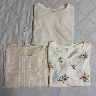 グローバルワーク(GLOBAL WORK)のTシャツ　３枚セット 花柄(Tシャツ(半袖/袖なし))