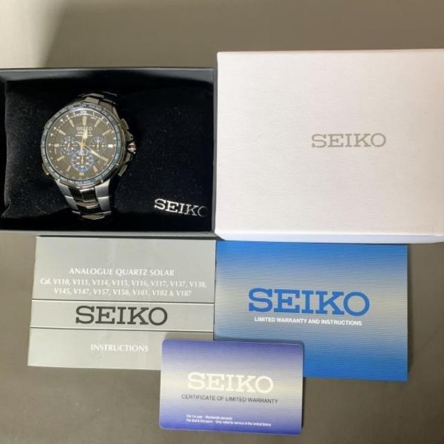 セイコー上級コーチュラ 電波ソーラー SEIKO クロノグラフ メンズ腕時計