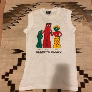 サンタモニカ(Santa Monica)の80s vintage カットソー　ノースリーブ　USA GUMBY tシャツ(Tシャツ(半袖/袖なし))