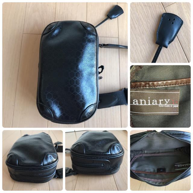 aniary(アニアリ)のアニアリ Aniary タートルショルダーバッグ(ボディバッグ)中古黒 状態良好 メンズのバッグ(ボディーバッグ)の商品写真