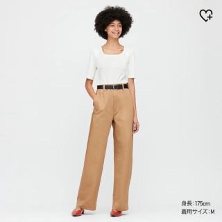 ユニクロ(UNIQLO)のユニクロ　リブスクエアネックT（5分袖）(カットソー(半袖/袖なし))