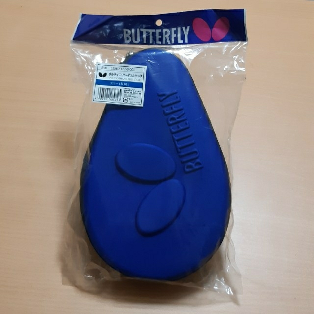 卓球ラケットケース　Butterflyバタフライ　ブルー　昭和レトロ