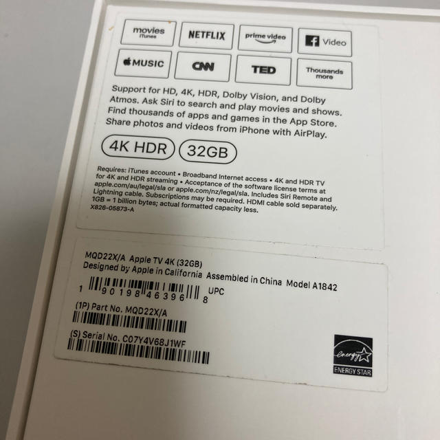 Apple(アップル)のAPPLE TV 4K 32GB 美品 スマホ/家電/カメラのテレビ/映像機器(その他)の商品写真