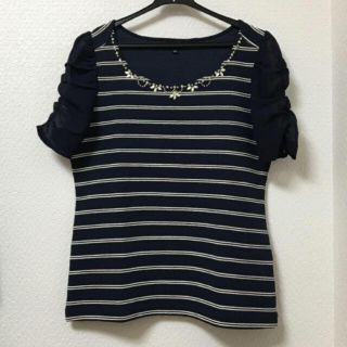 ミッシュマッシュ(MISCH MASCH)の美品 ミッシュマッシュ♡シフォンビジュートップス(シャツ/ブラウス(半袖/袖なし))