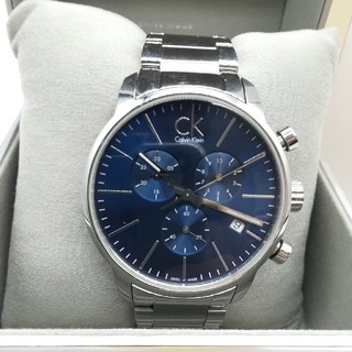 カルバンクライン(Calvin Klein)のカルバンクライン　Calvin Klein　クロノグラフ　腕時計　青文字盤(腕時計(アナログ))