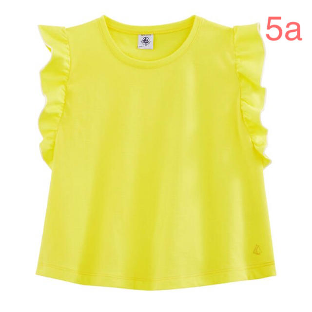 PETIT BATEAU(プチバトー)のプチバトー 20SS フリル袖半袖Tシャツ 5a キッズ/ベビー/マタニティのキッズ服女の子用(90cm~)(Tシャツ/カットソー)の商品写真