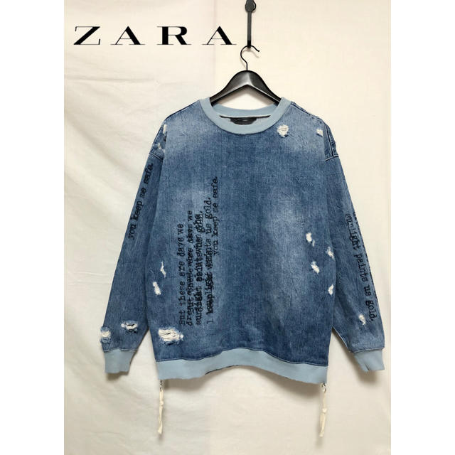 ZARA / ザラ　デニム クラッシュプルオーバーシャツ