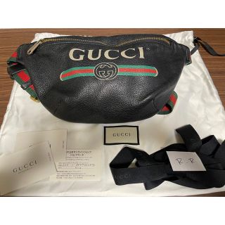 グッチ(Gucci)のGUCCI レザーベルトバック【GUCCIプリント】(ウエストポーチ)