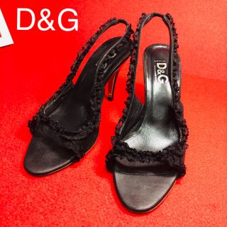 ディーアンドジー(D&G)のD&G ドルチェ&ガッヴァーナ　スエード　ブラック　サンダル(サンダル)