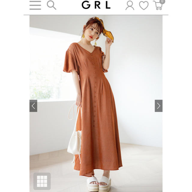 GRL(グレイル)のビンテージライクフロントボタンワンピース レディースのワンピース(ロングワンピース/マキシワンピース)の商品写真