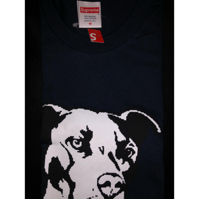 Navy L Supreme pitbull tee シュプリーム Tシャツ 犬