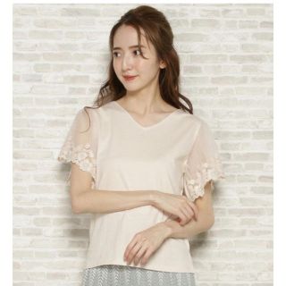 ウィルセレクション(WILLSELECTION)の【新品、タグ付き】WILLSELECTION シアーレーススリーブカットソー(カットソー(半袖/袖なし))