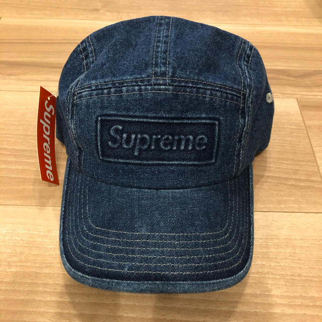 Supreme Embossed Denim Camp Cap Blue