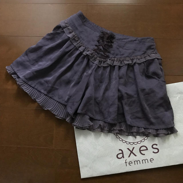 axes femme(アクシーズファム)の【axes femme】フリル編上スカパン M パープル スカート見え 可愛い！ レディースのパンツ(キュロット)の商品写真