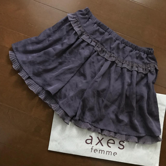 axes femme(アクシーズファム)の【axes femme】フリル編上スカパン M パープル スカート見え 可愛い！ レディースのパンツ(キュロット)の商品写真