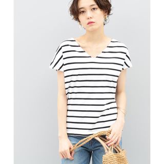 アダムエロぺ(Adam et Rope')の【極美品】ADAM ET ROPE' ２ＷＡＹコットンフレンチＴシャツ(Tシャツ/カットソー(半袖/袖なし))