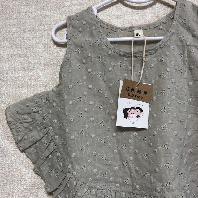 あむ様専用　韓国子供服　刺繍ベストショーツ帽子3点セット キッズ/ベビー/マタニティのベビー服(~85cm)(ロンパース)の商品写真