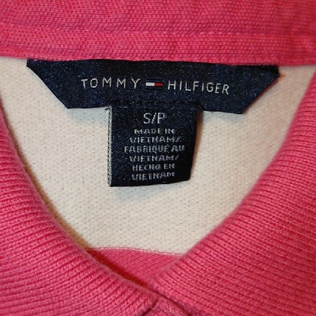 TOMMY HILFIGER(トミーヒルフィガー)のTOMMY HILFIGER トミーヒルフィガー ボーダーポロシャツ ピンクS レディースのトップス(ポロシャツ)の商品写真