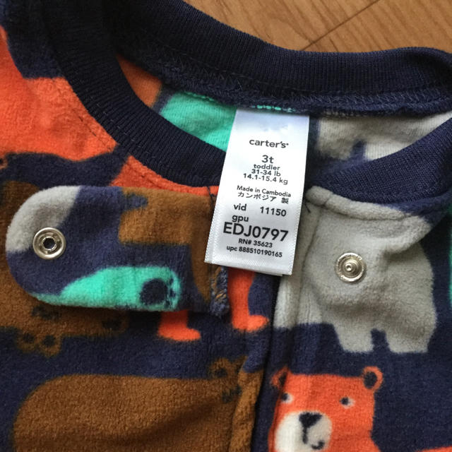 carter's(カーターズ)のカーターズ 3t パジャマ フリース キッズ/ベビー/マタニティのキッズ服男の子用(90cm~)(パジャマ)の商品写真