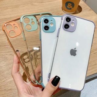 iphone11 case クリア　紫(iPhoneケース)