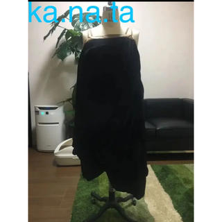 カナタ(KANATA)のka na ta のドレープワンピース (即興で購入) 黒ブラックドレス(ひざ丈ワンピース)