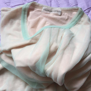ツモリチサト(TSUMORI CHISATO)のツモリチサト オーガンジー 変形 透け Tシャツ 重ね着 シフォン (Tシャツ(半袖/袖なし))
