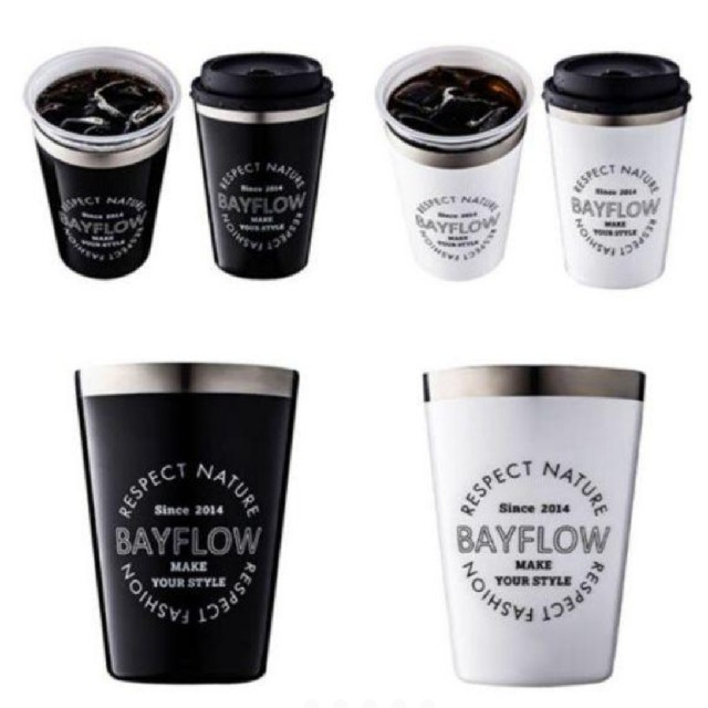 BAYFLOW(ベイフロー)のBAYFLOW  ★ ベイフロー ☆ タンブラー ブラック ホワイト インテリア/住まい/日用品のキッチン/食器(タンブラー)の商品写真