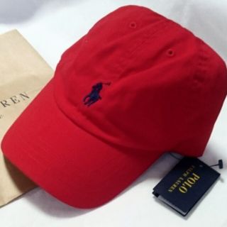 ポロラルフローレン(POLO RALPH LAUREN)のタグ付★56cmラルフローレンキャップ赤(帽子)