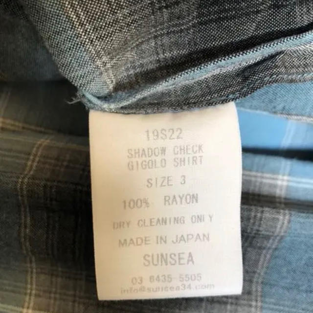 SUNSEA(サンシー)のサンシー シャドーチェックレーヨンシャツ 3サイズ メンズのトップス(シャツ)の商品写真