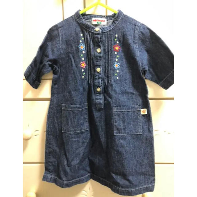 mikihouse(ミキハウス)のmikiHOUSE　ミキハウス100センチ デニムワンピース キッズ/ベビー/マタニティのキッズ服女の子用(90cm~)(ワンピース)の商品写真