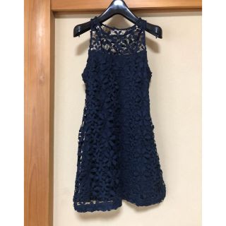 ホリスター(Hollister)の専用です。☆ホリスター☆総レース紺ワンピースXS(ひざ丈ワンピース)