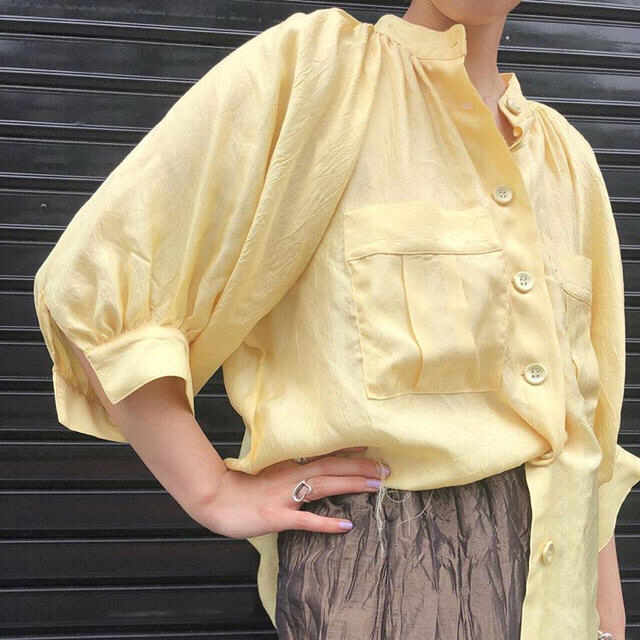 20SS✳︎新品✳︎SATIN PUFFY MAO COLLAR SHIRT