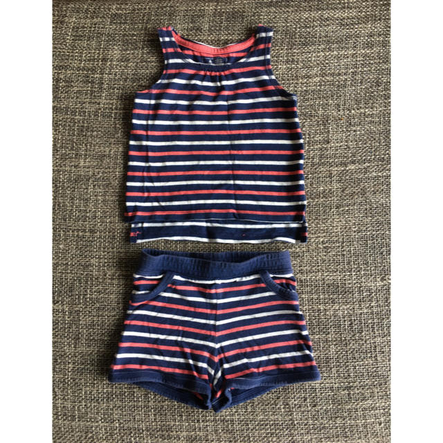 babyGAP(ベビーギャップ)の【baby Gap】子供服　ボーダーセットアップ キッズ/ベビー/マタニティのベビー服(~85cm)(タンクトップ/キャミソール)の商品写真