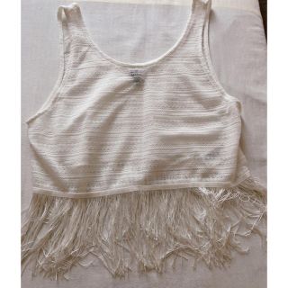 エイチアンドエム(H&M)のH&M フリンジタンクトップ(タンクトップ)