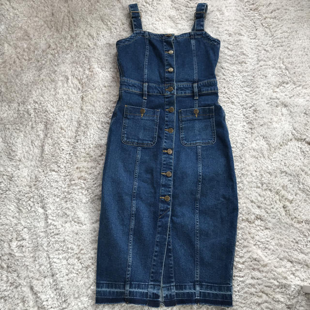 ZARA(ザラ)のSR4様専用　ZARA  デニム　ジャンパースカート レディースのワンピース(ひざ丈ワンピース)の商品写真