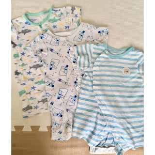 アカチャンホンポ(アカチャンホンポ)の【3点セット】夏物 ベビー服 爽やか 60 70 ロンパース(ロンパース)