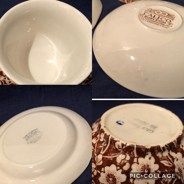 ブラウンキャリコ カップ&ソーサー プレート バーレイ burleigh ブラウンキャリコ カップ&ソーサー プレート バーレイ burleigh